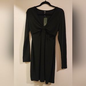 Wild Fable Women's Long Sleeve Cut Out Lurex Bodycon Dress Medium NWT